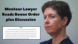 Sarah Boone's Order Plus Mentour Lawyer Discusses Sarah Boone Case