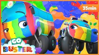Buster's Surprise Rainbow Paint Job! | Go Buster - Bus Cartoons & Kids Stories