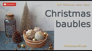 Vintage Christmas baubles / Gold and voluminous - DIY Home Decor - Tutorial for beginners