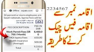 how to check iqama fees with iqama number in mobile bank