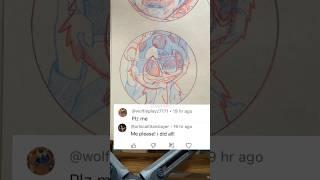 Drawing my Subscribers Profiles with 3D Glasses! #art #drawing #glassesart #artist #trendingshorts