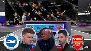 Brighton Vs Arsenal 1-1 Ian Wright Go Crazy Over Penalty | Mikel Arteta & Fabian Hurzeler Interview