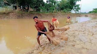 FISHING NET VIDEO-গ্রামের নদীতে জাল দিয়ে মাছ ধরাCast Net Fishing video 2025