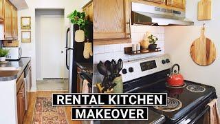 DIY KITCHEN MAKEOVER  Renter-Friendly Transformation For a Small Kitchen (On A Budget)