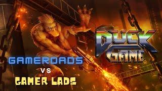 DUCK GAME - Gamer DADS vs. Gamer LADS! -  3v3 Teams - with Evantek