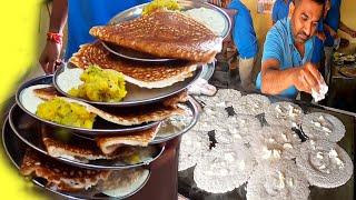 ऐसे बनता है Kolhapur famous Davangiri Loni Dosa | Kolhapur Street Food | Street Food India