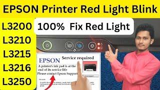 Epson l3210 l3250 red light blinking solution | how to reset epson l3210 l3250 printer | epson l3210