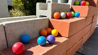 Marble Run ASMR  Brick stairs & right angle gutter