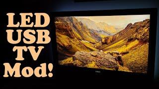 Adding USB ports & LED mood lighting to TV (Odd Mods Vizio TV)