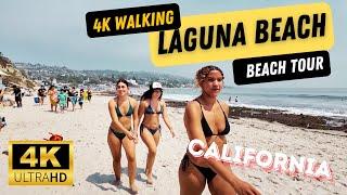  Laguna Beach Walk On Sunny Day With Ocean View and Beautiful People. Treadmill Walk in 4K!