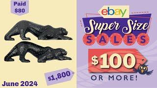 eBay $100 SuperSize sales: Crystal Panthers, French Linens, Stained Handbag, Bike Seat, Plush Toad 