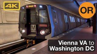 WMATA Metrorail Orange Line, Vienna to Downtown Washington DC, Kawaski Train 4K