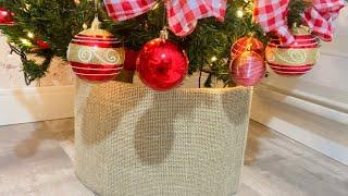 Saia de papelão e juta para árvore de Natal #decoraçaodenatal