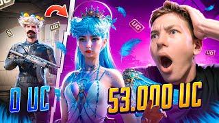 $53 000 UC!  ЭТО ВООБЩЕ ВОЗМОЖНО? ИДЕАЛЬНАЯ ПРОКАЧКА АККАУНТА ПОДПИСЧИКУ- В PUBG Mobile С ВЕБКОЙ