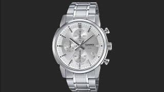 Casio Enticer Analog Silver Dial Stainless Steel Body Men's Watch