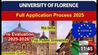  Study in Italy   How to Apply University of Florence   No IELTS   Bachelor’s & Master’s Guide �