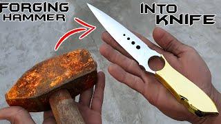 FORGING a Rusty HAMMER into a SKELETON KNIFE