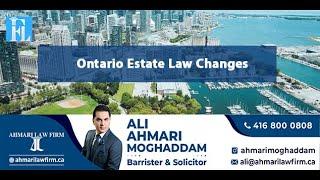 Ontario Estate Law Changes