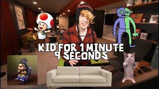 @KreekCraft being a kid for 1 minute and 9 seconds