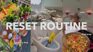 SUNDAY RESET ROUTINE  FALL deep clean, grocery shop, meal prep, fresh flowers, productive *relax*