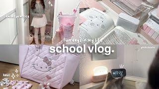 school days in my life️: come with me to school, photo booth, ballet & badminton, grwm