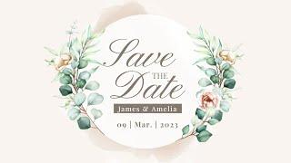 Free Wedding Save the Date Slideshow Video Template (Customizable) - FlexClip