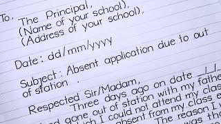 Application For Absent In School Due To Out Of Station | application letter |  Leave Application