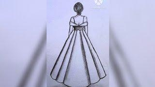 Girl From Back Side Drawing || Easy Drawing Step By Step || How To Draw a Girl