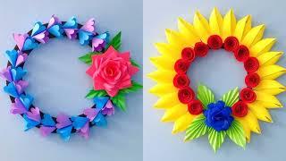 Paper Flower Wall Hanging Craft ll 3d Paper Craft Ideas For Home Decoration