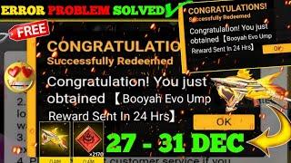 FREE FIRE REDEEM CODE TODAY 27 DECEMBER REDEEM CODE FREE FIRE | FF REDEEM CODE TODAY 27 DECEMBER