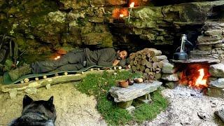 Bushcraft Camp in the Cave - 10 Days Solo Survival Camping in Rain Forest - Cooking - NO SHELTER