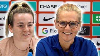 'LET'S BRING IT HOME!'  Sarina Wiegman and Lauren Hemp  England Women v Republic of Ireland Women