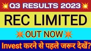 REC Q3 Results | REC Ltd Results | REC Ltd Share Latest News | REC Share Latest News | REC Ltd Share