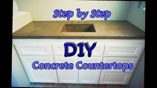 Step by step DIY concrete counters