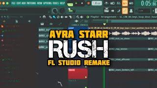 Ayra Starr - Rush | REMAKE TUTORIAL In FL Studio | FREE FLP