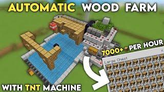 Fully AUTOMATIC WOOD FARM Tutorial in Minecraft 1.21 (PE/Bedrock/Xbox/PC)