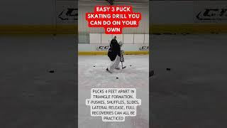 Simple 3 puck drill to build off from for goalies #goalietraining #goalies #hockeygoalie #hockey