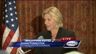 Jeanie Forrester speaks as results show 3 opponents ahead in race