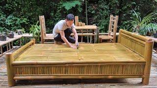 How to make a bamboo bed - Homemade furniture - simplicity and Bushcraft survival