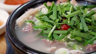 36년전통 순대국 - 고촌 박천순대국 / Korean Sausage Stew - Korean Street Food