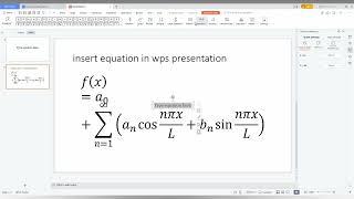 How to insert equation in wps presentation