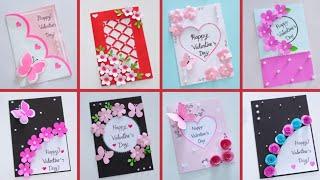 8 simple greeting card making/beautiful valentine's day greeting card idea ||ไอเดียทำการ์ดวาเลนไทน์