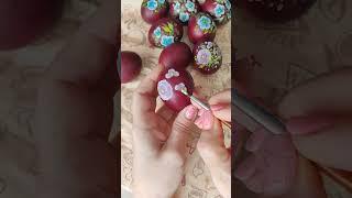 роспись яиц на Пасху #easter #яйцанапасху #росписьяиц #акриловаякраска