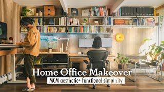 Home Office Complete Makeover! Mid-century modern aesthetic, ergonomic & functional simplicity