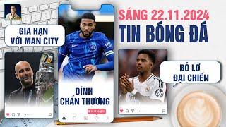 TIN BÓNG ĐÁ 22/11: PEP GUARDIOLA GIA HẠN VỚI MAN CITY, REECE JAMES CHẤN THƯƠNG, RODRYGO LỠ ĐẠI CHIẾN