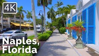 [4K] Naples Florida, Downtown, Third Street South to Naples Beach and Back, 4K Travel Video