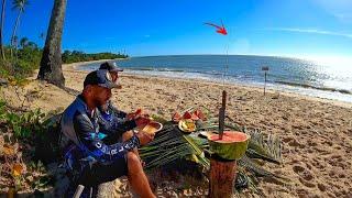 VOCÊ JÁ VIU UM LUGAR IGUAL A ESSE NA SUA VIDA??? PESCARIA NA PRAIA DESERTA! Pesca de Praia.