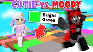 CUTIE vs MOODY who can reach THE TOP FIRST! | Roblox