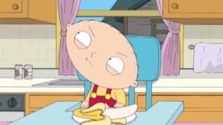 Stewie eats a banana whole!