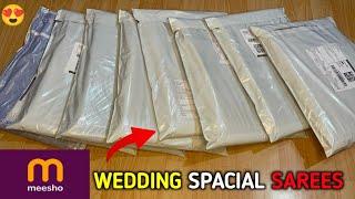 Meesho saree haul | New sarees collection from meesho | festive & wedding saree unboxing & review